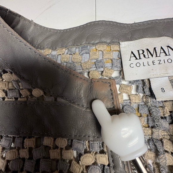 Armani Collezioni Women's Gray and Cream Striped Jacket - Picture 8 of 9